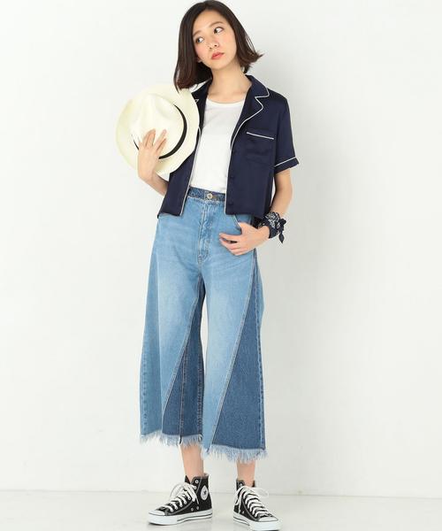 Another Edition(アナザーエディション)の「トリミングシャツ/AEMFC TRM SHT●(シャツ/ブラウス・レディース・ネイビー・FREE)」の10枚目の写真