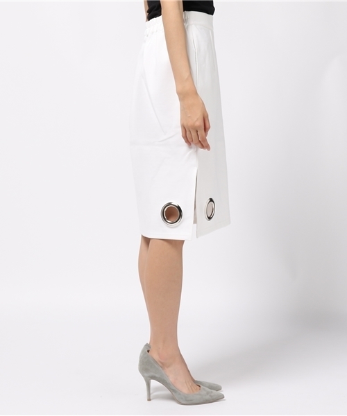 DAMMY（ダミー）の「DAMMY/サイドスリットタイトスカート（スカート・レディース・ブラック/ホワイト・FREE）」の4枚目の写真