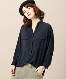 BEAUTY&YOUTH UNITED ARROWS | BY マットサテンミリタリースタンドカラーシャツ2 -手洗い可能-◆(シャツ/ブラウス)