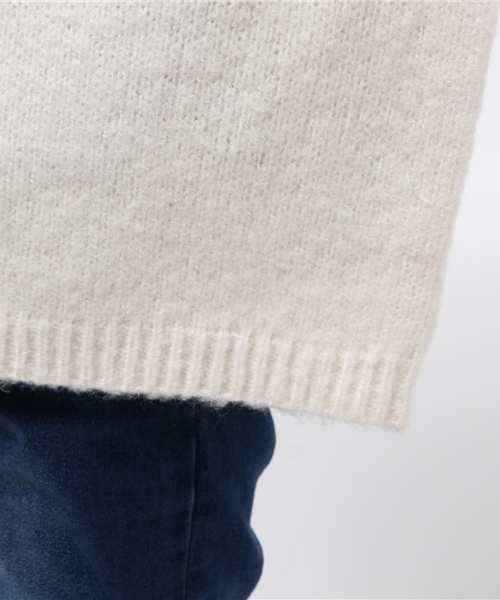 Heather(ヘザー)の「ボトルネックシシュウニット 738569 (ニット/セーター・レディース・ホワイト/ピンク系その他/ダークグレー・FREE)」の9枚目の写真