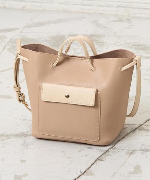 BEAUTY&YOUTH UNITED ARROWS（ビューティーアンドユースユナイテッドアローズ）の「BY∴ フロントポケットショルダーバッグ -3WAY-（ショルダーバッグ・レディース・ベージュ/ライトブルー・FREE）」の5枚目の写真