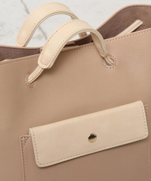 BEAUTY&YOUTH UNITED ARROWS（ビューティーアンドユースユナイテッドアローズ）の「BY∴ フロントポケットショルダーバッグ -3WAY-（ショルダーバッグ・レディース・ベージュ/ライトブルー・FREE）」の8枚目の写真