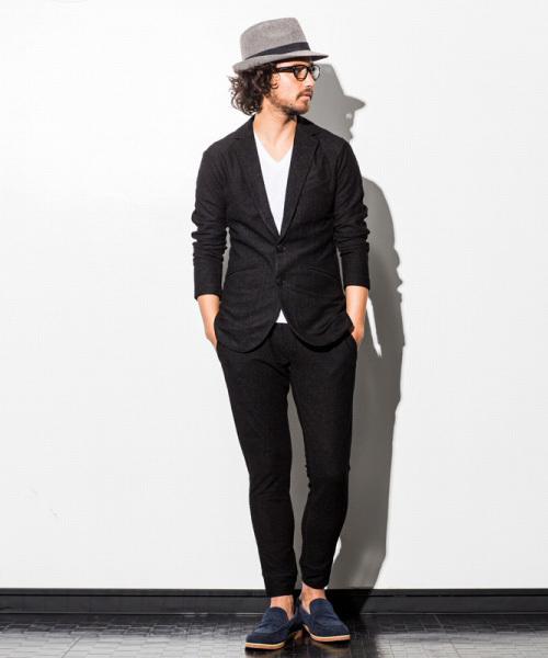 1PIU1UGUALE3  RELAX （ウノピゥウノウグァーレトレ リラックス）の「1PIU1UGUALE3 RELAX(ウノピゥウノウグァーレトレ)パイルテーラードジャケット（テーラードジャケット・メンズ・ブラック/ホワイト/ブラック×ホワイト/ネイビー/グレー・SMALL/MEDIUM/LARGE/X-LARGE/XX-LARGE）」の10枚目の写真