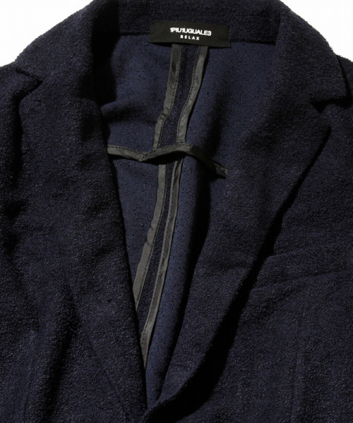 1PIU1UGUALE3  RELAX （ウノピゥウノウグァーレトレ リラックス）の「1PIU1UGUALE3 RELAX(ウノピゥウノウグァーレトレ)パイルテーラードジャケット（テーラードジャケット・メンズ・ブラック/ホワイト/ブラック×ホワイト/ネイビー/グレー・SMALL/MEDIUM/LARGE/X-LARGE/XX-LARGE）」の8枚目の写真