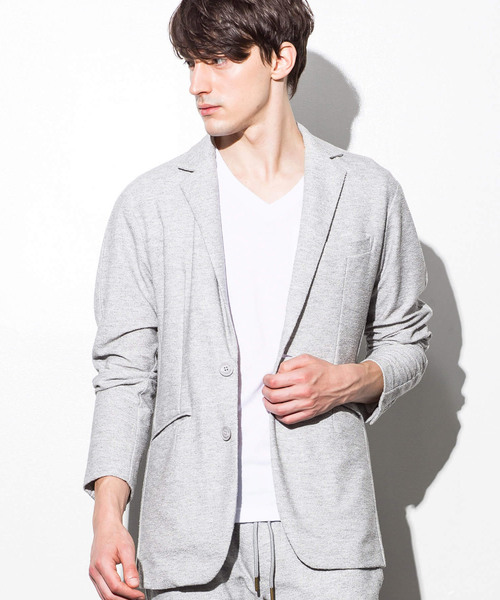 1PIU1UGUALE3  RELAX （ウノピゥウノウグァーレトレ リラックス）の「1PIU1UGUALE3 RELAX(ウノピゥウノウグァーレトレ)パイルテーラードジャケット（テーラードジャケット・メンズ・ブラック/ホワイト/ブラック×ホワイト/ネイビー/グレー・SMALL/MEDIUM/LARGE/X-LARGE/XX-LARGE）」の6枚目の写真