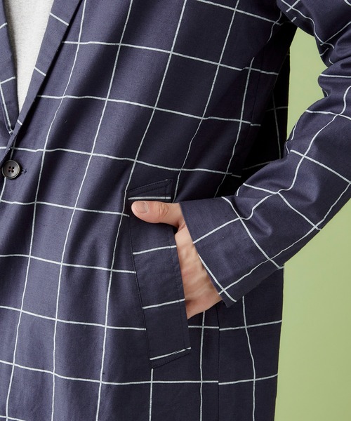 MONO-MART（モノマート）の「綿麻ストレッチビッグシルエットチェスターコート（チェスターコート・メンズ・ベージュ/ブルー系その他/ブラック/グレー系その他・M/L）」の16枚目の写真