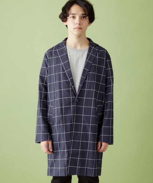 MONO-MART（モノマート）の「綿麻ストレッチビッグシルエットチェスターコート（チェスターコート・メンズ・ベージュ/ブルー系その他/ブラック/グレー系その他・M/L）」の15枚目の写真