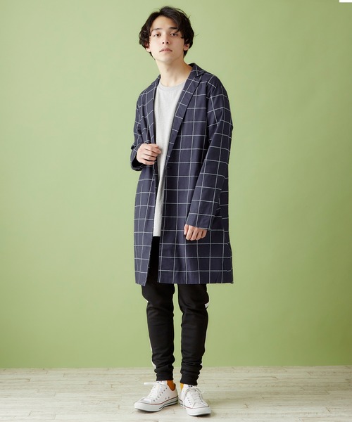 MONO-MART（モノマート）の「綿麻ストレッチビッグシルエットチェスターコート（チェスターコート・メンズ・ベージュ/ブルー系その他/ブラック/グレー系その他・M/L）」の12枚目の写真