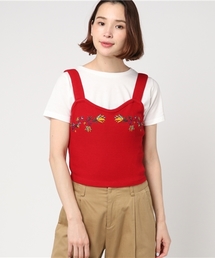 WEGO | WEGO/刺繍ピチリブキャミレイヤードTシャツ(Tシャツ/カットソー)