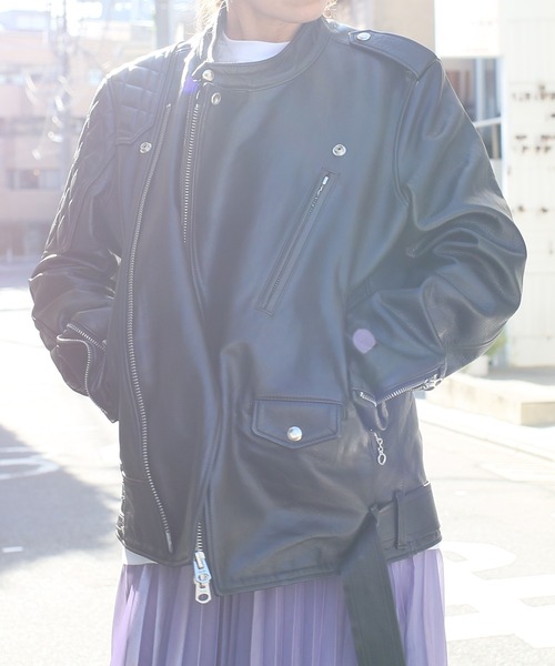 JAM HOME MADE(ジャムホームメイド)の「MONSTAR レザー ライダース ジャケット ブランド オリジナル(ライダースジャケット・メンズ・ブラック・L/S/XS/M/XL/XXL)」の2枚目の写真