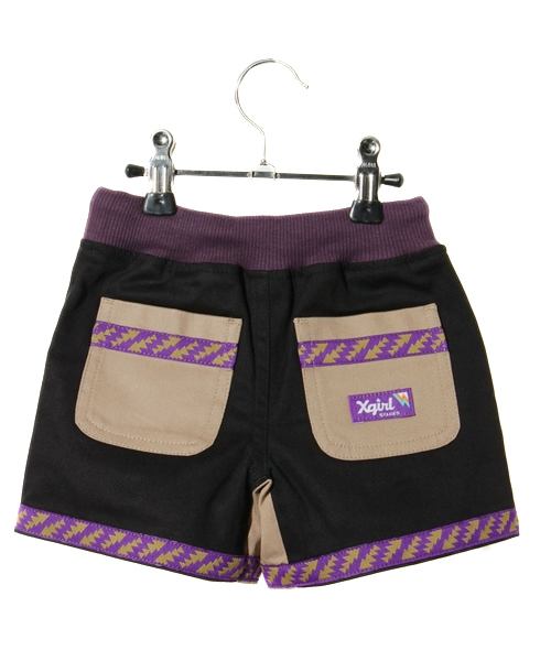 X-girl Stages（エックスガールステージス）の「MOUNTAIN HALF PANT (12M～3T)（その他パンツ・キッズ・ブラック/ベージュ・12M/2T/3T）」の3枚目の写真