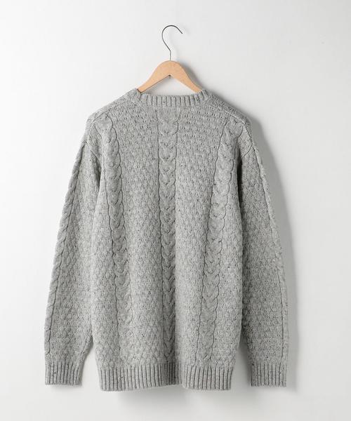 coen（コーエン）の「ケーブルネップクルーネックビッグニット(ブラック⇒WEB限定カラー)（ニット/セーター・メンズ・ネイビー/グレー/ブラック・SMALL/LARGE/X-LARGE/MEDIUM）」の4枚目の写真