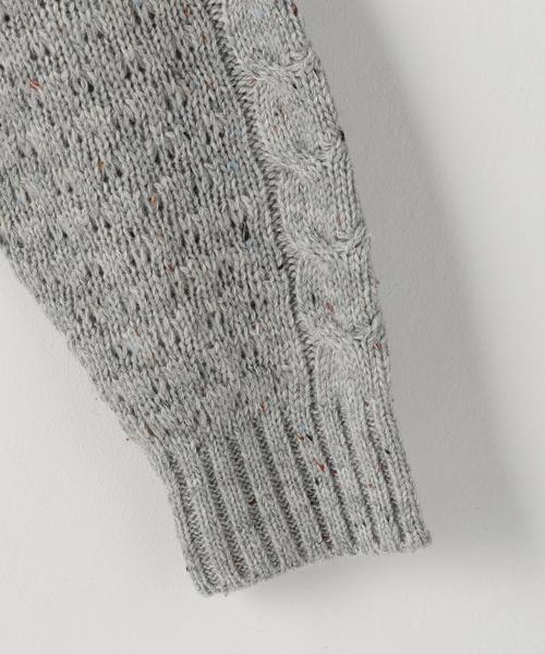 coen（コーエン）の「ケーブルネップクルーネックビッグニット(ブラック⇒WEB限定カラー)（ニット/セーター・メンズ・ネイビー/グレー/ブラック・SMALL/LARGE/X-LARGE/MEDIUM）」の6枚目の写真