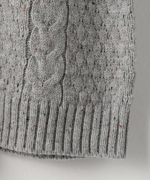 coen（コーエン）の「ケーブルネップクルーネックビッグニット(ブラック⇒WEB限定カラー)（ニット/セーター・メンズ・ネイビー/グレー/ブラック・SMALL/LARGE/X-LARGE/MEDIUM）」の7枚目の写真
