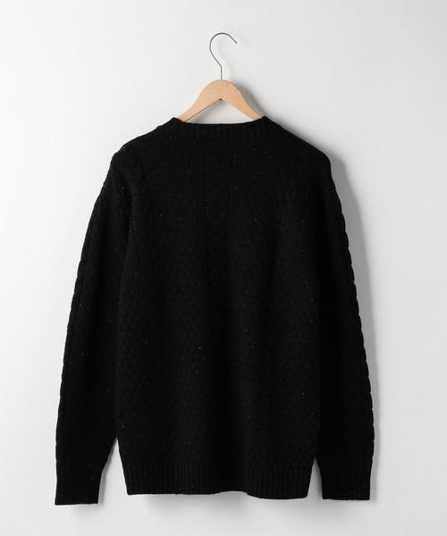 coen（コーエン）の「ケーブルネップクルーネックビッグニット(ブラック⇒WEB限定カラー)（ニット/セーター・メンズ・ネイビー/グレー/ブラック・SMALL/LARGE/X-LARGE/MEDIUM）」の9枚目の写真