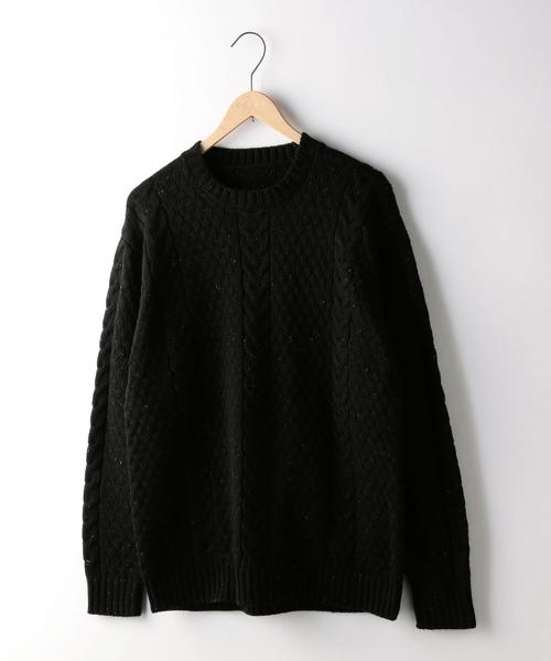 coen（コーエン）の「ケーブルネップクルーネックビッグニット(ブラック⇒WEB限定カラー)（ニット/セーター・メンズ・ネイビー/グレー/ブラック・SMALL/LARGE/X-LARGE/MEDIUM）」の14枚目の写真
