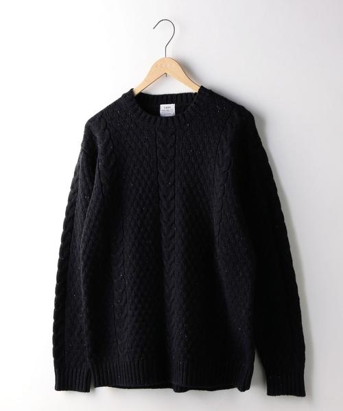 coen（コーエン）の「ケーブルネップクルーネックビッグニット(ブラック⇒WEB限定カラー)（ニット/セーター・メンズ・ネイビー/グレー/ブラック・SMALL/LARGE/X-LARGE/MEDIUM）」の15枚目の写真