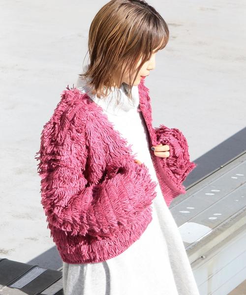 Another Edition(アナザーエディション)の「フリンジカーディガン ◆(カーディガン/ボレロ・レディース・ブラック/ナチュラル/ケリー/ピンク・フリー)」の4枚目の写真