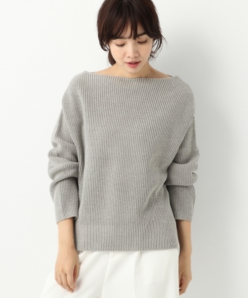 A part by（アパートバイ）の「7GAcCアゼボートPOニットLS　　767917 （ニット/セーター・レディース・グレー/ライトパープル/マスタード/ブラック/ホワイト・FREE）」の4枚目の写真