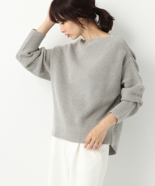 A part by（アパートバイ）の「7GAcCアゼボートPOニットLS　　767917 （ニット/セーター・レディース・グレー/ライトパープル/マスタード/ブラック/ホワイト・FREE）」の8枚目の写真