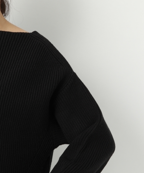 A part by（アパートバイ）の「7GAcCアゼボートPOニットLS　　767917 （ニット/セーター・レディース・グレー/ライトパープル/マスタード/ブラック/ホワイト・FREE）」の16枚目の写真