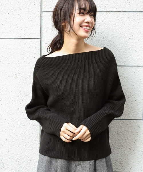 A part by（アパートバイ）の「7GAcCアゼボートPOニットLS　　767917 （ニット/セーター・レディース・グレー/ライトパープル/マスタード/ブラック/ホワイト・FREE）」の19枚目の写真