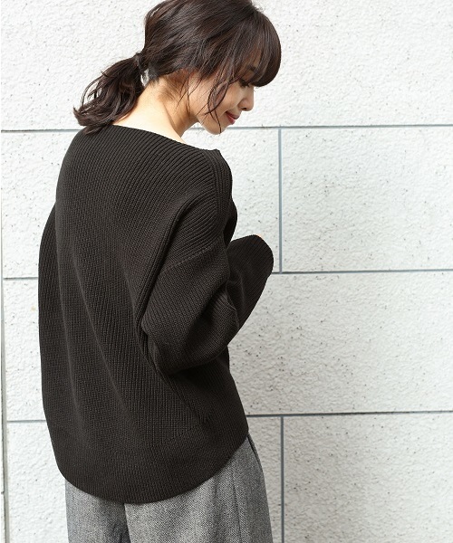 A part by（アパートバイ）の「7GAcCアゼボートPOニットLS　　767917 （ニット/セーター・レディース・グレー/ライトパープル/マスタード/ブラック/ホワイト・FREE）」の21枚目の写真