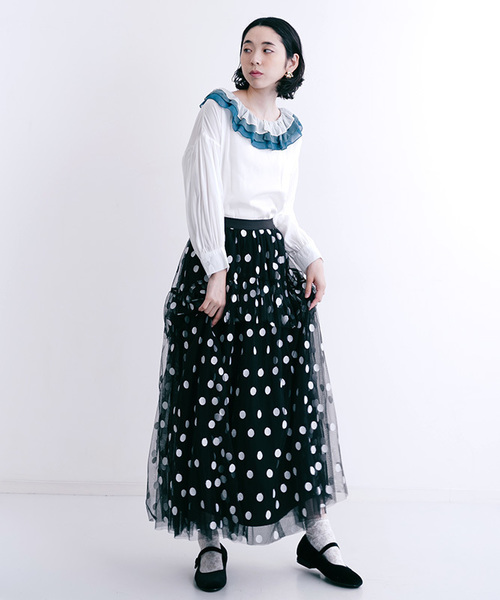 merlot plus（メルロープリュス）の「バイカラーティアード襟ブラウス7180（シャツ/ブラウス・レディース・ブラウン/ブルー/チェリーピンク・FREE）」の17枚目の写真