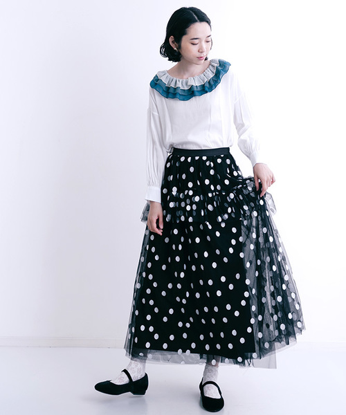 merlot plus（メルロープリュス）の「バイカラーティアード襟ブラウス7180（シャツ/ブラウス・レディース・ブラウン/ブルー/チェリーピンク・FREE）」の18枚目の写真