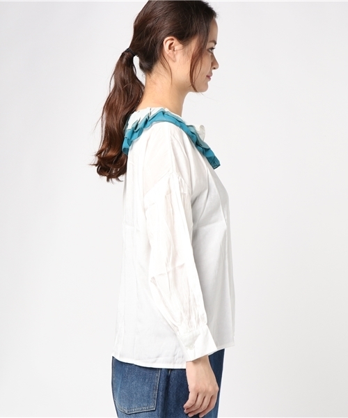 merlot plus（メルロープリュス）の「バイカラーティアード襟ブラウス7180（シャツ/ブラウス・レディース・ブラウン/ブルー/チェリーピンク・FREE）」の6枚目の写真