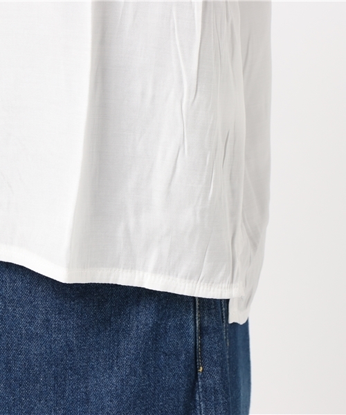 merlot plus（メルロープリュス）の「バイカラーティアード襟ブラウス7180（シャツ/ブラウス・レディース・ブラウン/ブルー/チェリーピンク・FREE）」の11枚目の写真