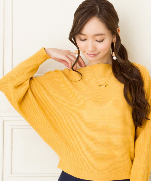 panasea（パナシア）の「リブ編み ドルマンニット ボートネック（ニット/セーター・レディース・ホワイト/ブラック/グレー/キャメル・FREE）」の4枚目の写真