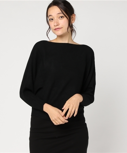 panasea（パナシア）の「リブ編み ドルマンニット ボートネック（ニット/セーター・レディース・ホワイト/ブラック/グレー/キャメル・FREE）」の3枚目の写真