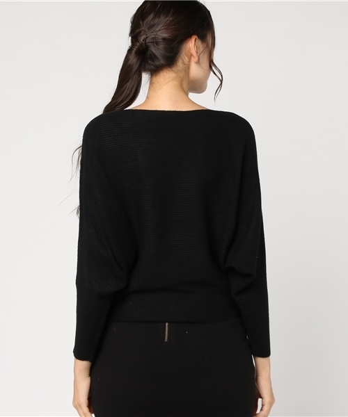 panasea（パナシア）の「リブ編み ドルマンニット ボートネック（ニット/セーター・レディース・ホワイト/ブラック/グレー/キャメル・FREE）」の6枚目の写真