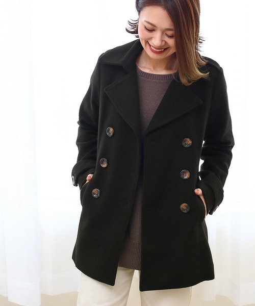 Social GIRL(ソーシャルガール)の「【別注】ショート丈Pコートジャケット ピーコート(ピーコート・レディース・その他/その他2/その他3/その他1/その他4/グレー/ダークブラック/グレイッシュベージュ/アイボリー/レディッシュグレー/ブラウン系その他/グレー系その他/ホワイト系その他・L/S/M/LL/3L)」の9枚目の写真