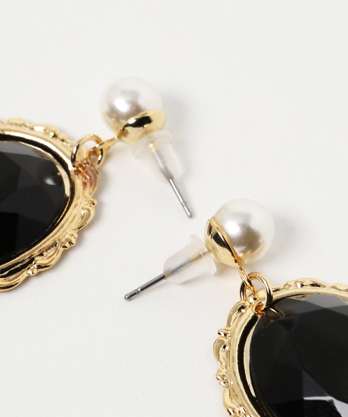 merlot plus（メルロープリュス）の「ストーンピアス5183（ピアス（両耳用）・レディース・ワイン/ネイビー/ブラック・FREE）」の4枚目の写真