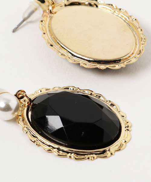 merlot plus（メルロープリュス）の「ストーンピアス5183（ピアス（両耳用）・レディース・ワイン/ネイビー/ブラック・FREE）」の5枚目の写真