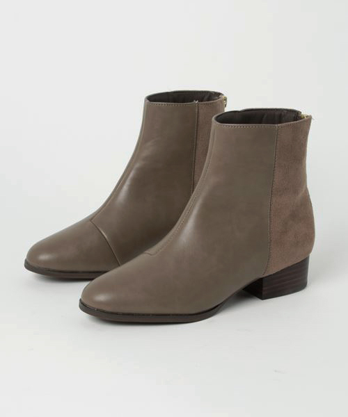 N.(N. Natural Beauty Basic)(エヌエヌナチュラルビューティーベーシック)の「切替ローヒールブーティー(パンプス・レディース・ブラック/グレー系その他/ベージュ系その他・MEDIUM/LARGE/SMALL)」の1枚目の写真