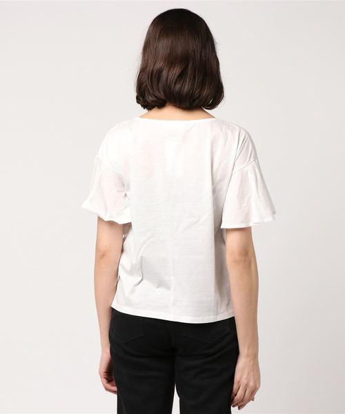 INTERPLANET(インタープラネット)の「ひんやり涼しいバイオシルケット袖フレアーカットソー(Tシャツ/カットソー・レディース・ブラック/グレー/オフホワイト/カーキ・FREE)」の5枚目の写真
