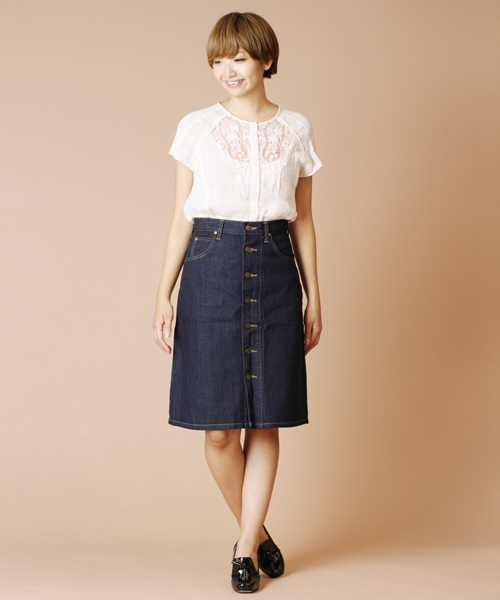 Nano Universe ナノユニバース の Lee Lee Nu 別注ミドルデニムスカート デニムスカート Wear