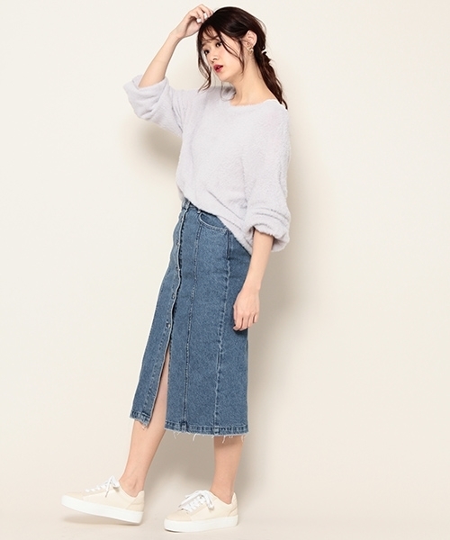 PAGEBOY(ページボーイ)の「スプリングシャギーニット(ニット/セーター・レディース・ライトグレー/オフホワイト/ライトピンク・FREE)」の18枚目の写真