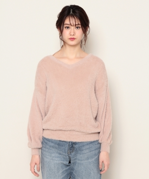 PAGEBOY(ページボーイ)の「スプリングシャギーニット(ニット/セーター・レディース・ライトグレー/オフホワイト/ライトピンク・FREE)」の15枚目の写真