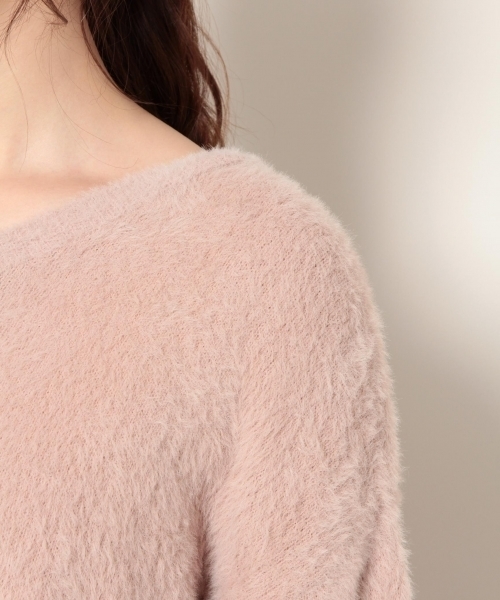 PAGEBOY(ページボーイ)の「スプリングシャギーニット(ニット/セーター・レディース・ライトグレー/オフホワイト/ライトピンク・FREE)」の12枚目の写真