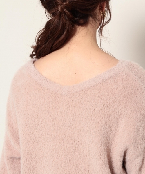 PAGEBOY(ページボーイ)の「スプリングシャギーニット(ニット/セーター・レディース・ライトグレー/オフホワイト/ライトピンク・FREE)」の8枚目の写真