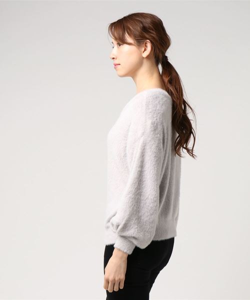 PAGEBOY(ページボーイ)の「スプリングシャギーニット(ニット/セーター・レディース・ライトグレー/オフホワイト/ライトピンク・FREE)」の5枚目の写真