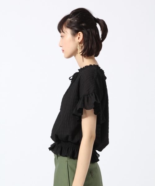 LOWRYS FARM(ローリーズファーム)の「2WAYシャーリングブラウス 787665 (シャツ/ブラウス・レディース・オフホワイト/イエロー/ブルー/ブラック・LARGE/MEDIUM)」の9枚目の写真