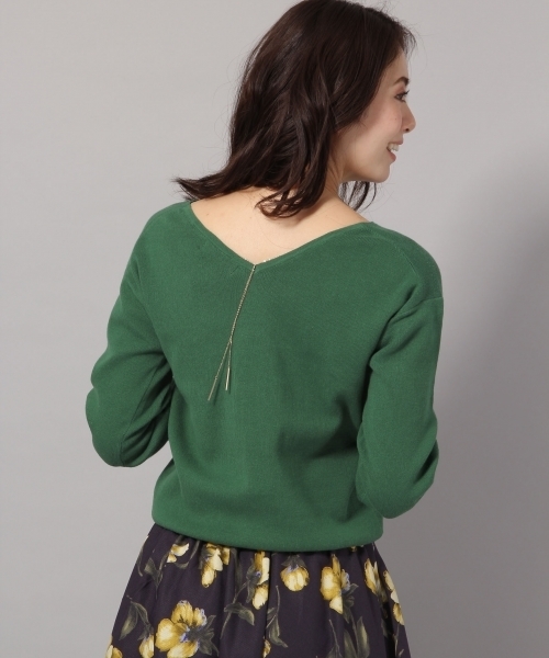 Andemiu（アンデミュウ）の「アクセツキＶネックプルオーバー7分袖787750（ニット/セーター・レディース・ライトグレー/ネイビー/オフホワイト/イエロー/グリーン・FREE）」の17枚目の写真