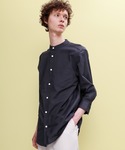 EMMA CLOTHES | Authentic Oxford Shirt オックスフォードストレッチシャツ バンドカラー 半袖/7分袖(襯衫)