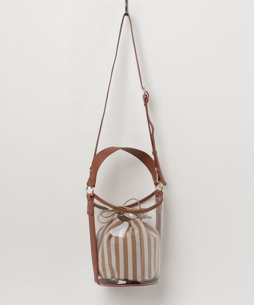 le.coeur blanc（ルクールブラン）の「【WEB限定PRICE】pvcボーダーバッグ（ショルダーバッグ・レディース・ベージュ系その他2/ブルー系その他4・FREE）」の5枚目の写真