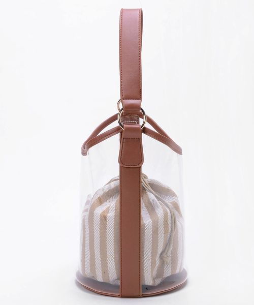 le.coeur blanc（ルクールブラン）の「【WEB限定PRICE】pvcボーダーバッグ（ショルダーバッグ・レディース・ベージュ系その他2/ブルー系その他4・FREE）」の10枚目の写真